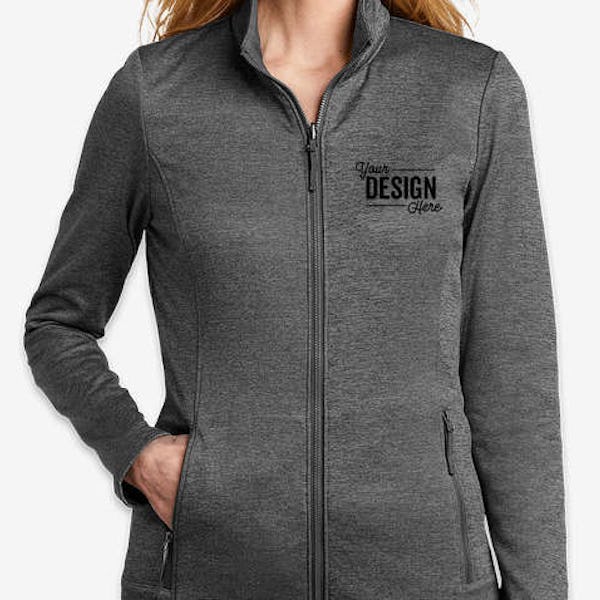 Port Authority Women's Collective Striated Tech Fleece Jacket - Printed - Sterling Grey Heather