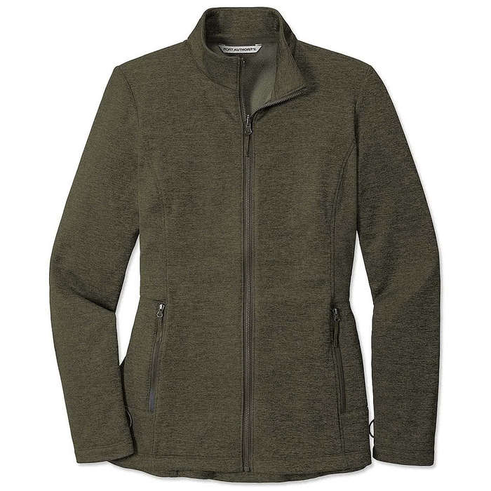 Port Authority Women's Collective Striated Tech Fleece Jacket - Printed - Sterling Grey Heather