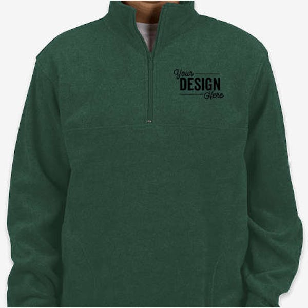Harriton Quarter Zip Fleece Pullover - Embroidered - Hunter