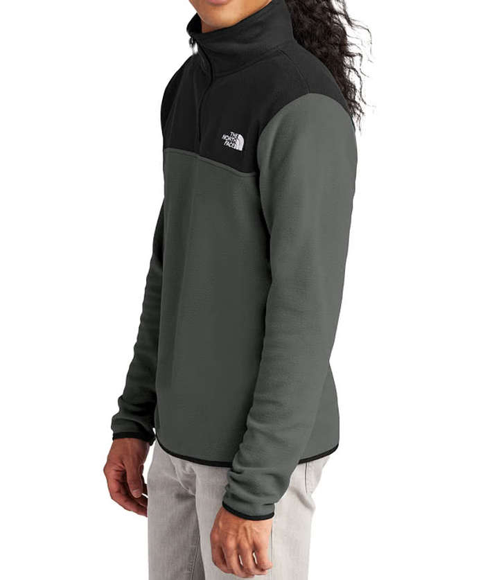 The North Face Glacier Recycled Quarter Zip Fleece Pullover - Embroidered - Rage Red / TNF Black