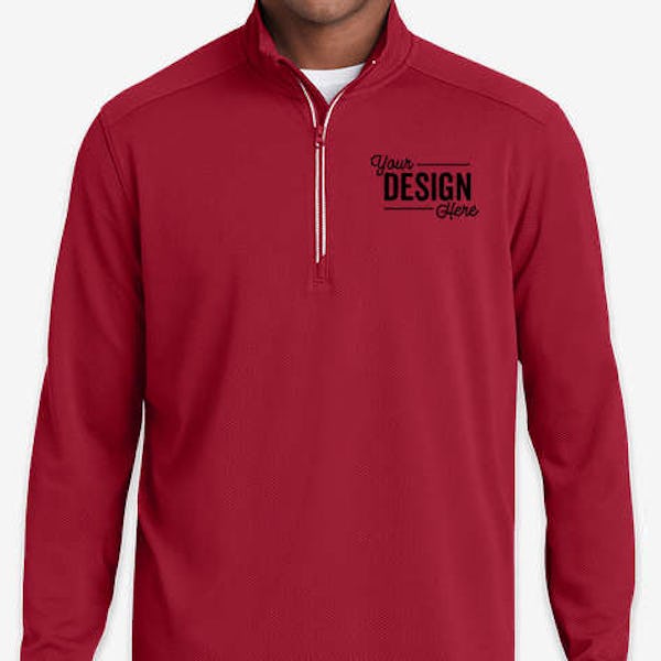 Sport-Tek Sport-Wick Quarter Zip Performance Pullover - Deep Red