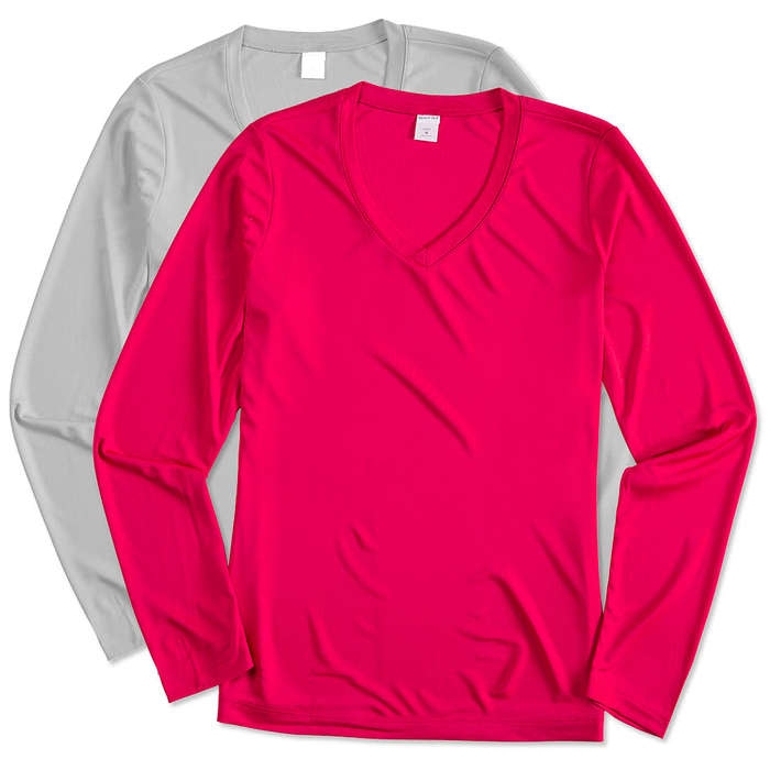 Sport-Tek Women's Competitor Long Sleeve V-Neck Performance Shirt - Atomic Blue