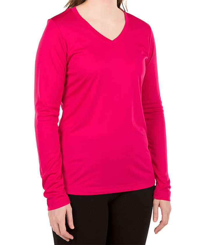 Sport-Tek Women's Competitor Long Sleeve V-Neck Performance Shirt - Atomic Blue 3 Sport-Tek Women's Competitor Long Sleeve V-Neck Performance Shirt - Atomic Blue