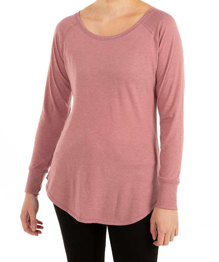 District Women's Tri-Blend Long Sleeve Tunic T-shirt - Blush Frost 3 District Women's Tri-Blend Long Sleeve Tunic T-shirt - Blush Frost