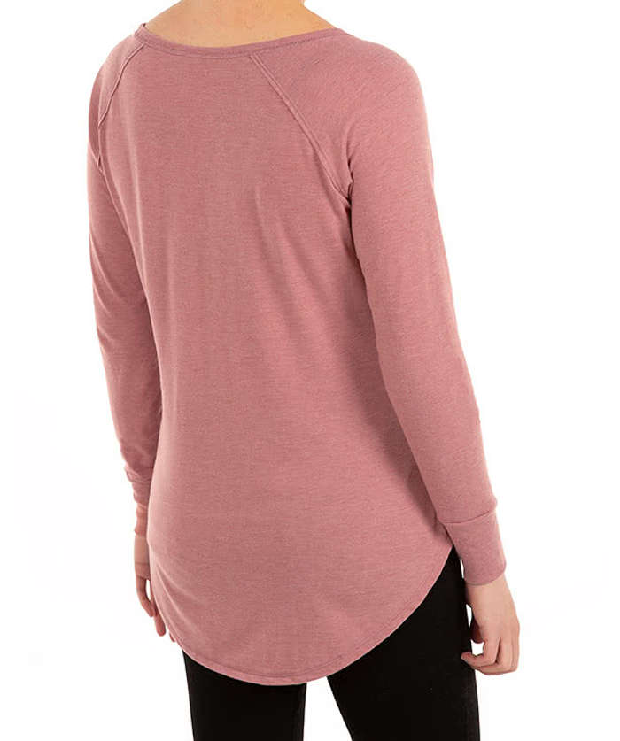 District Women's Tri-Blend Long Sleeve Tunic T-shirt - Blush Frost 4 District Women's Tri-Blend Long Sleeve Tunic T-shirt - Blush Frost