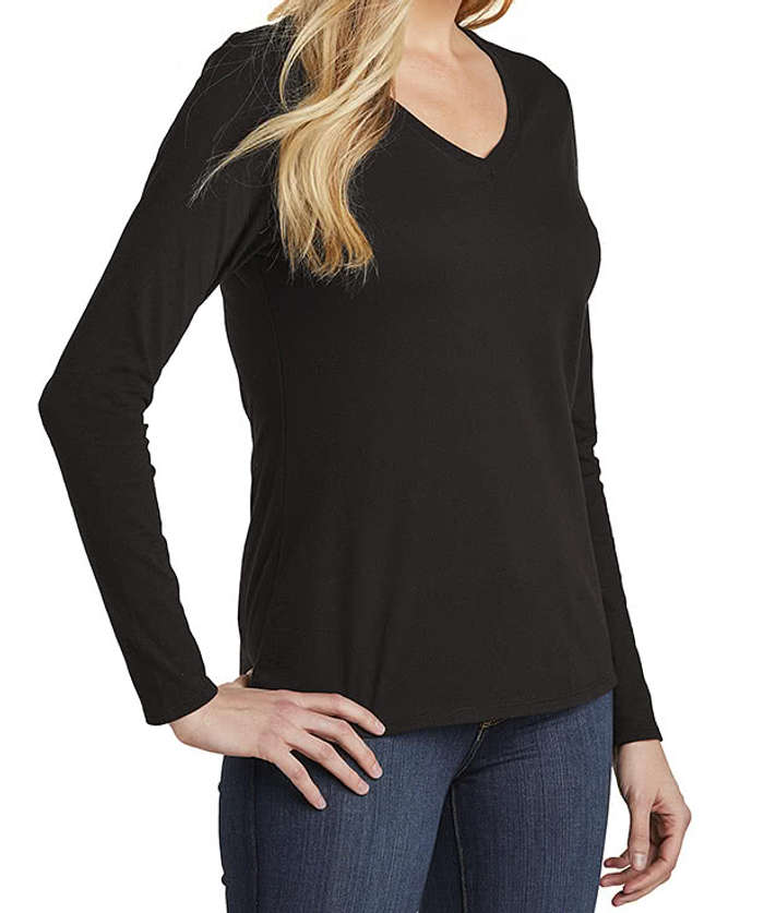 District Women's V.I.T. Long Sleeve V-Neck T-shirt - Light Grey Heather 5 District Women's V.I.T. Long Sleeve V-Neck T-shirt - Light Grey Heather