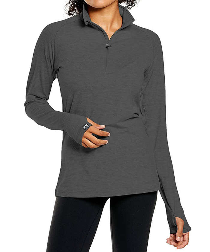 Storm Creek Women's Pacesetter Recycled Performance Quarter Zip Shirt - Light Heather Gray 4 Storm Creek Women's Pacesetter Recycled Performance Quarter Zip Shirt - Light Heather Gray
