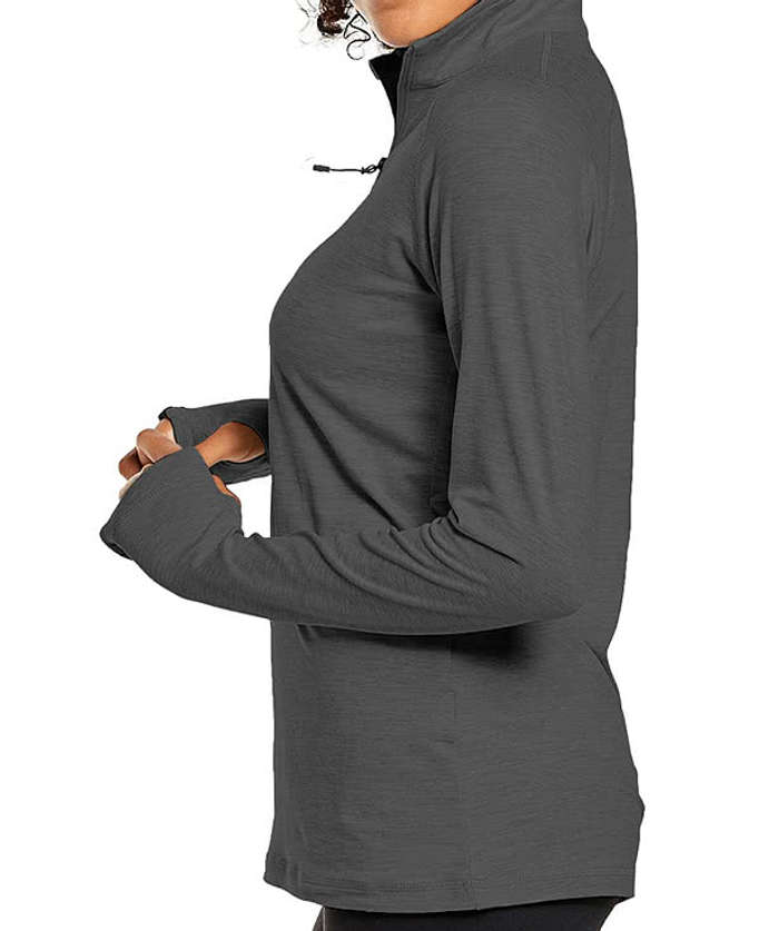 Storm Creek Women's Pacesetter Recycled Performance Quarter Zip Shirt - Light Heather Gray 6 Storm Creek Women's Pacesetter Recycled Performance Quarter Zip Shirt - Light Heather Gray