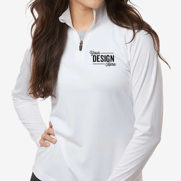 AllPro Women's Pro-Lock UPF 50 Quarter Zip Performance Shirt - White
