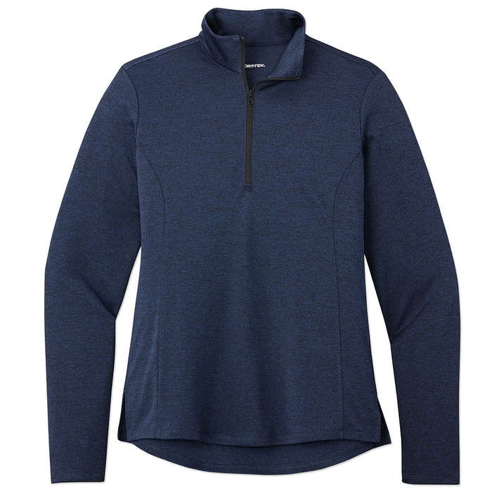Sport-Tek Women's Endeavor Quarter Zip Performance Shirt - Light Grey Heather