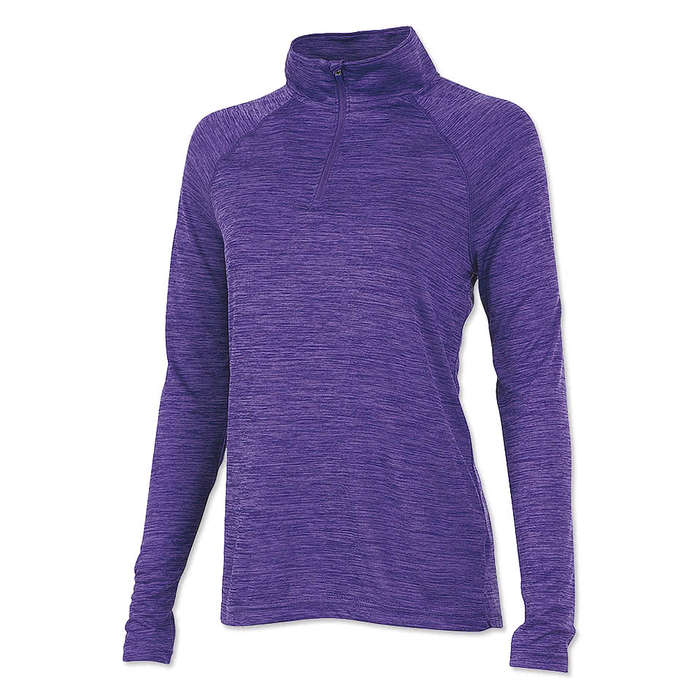Charles River Women's Space Dyed Quarter Zip Performance Shirt - Grey 3 Charles River Women's Space Dyed Quarter Zip Performance Shirt - Grey