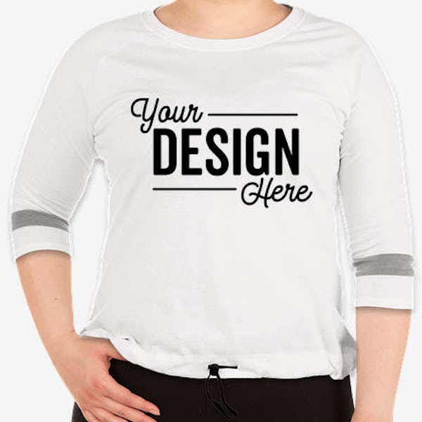 New Era Women's Tri-Blend Raglan T-shirt - Fan White Solid / Shadow Grey