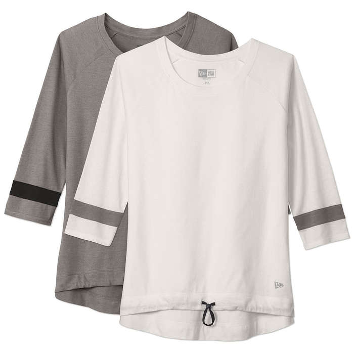 New Era Women's Tri-Blend Raglan T-shirt - Fan White Solid / Shadow Grey