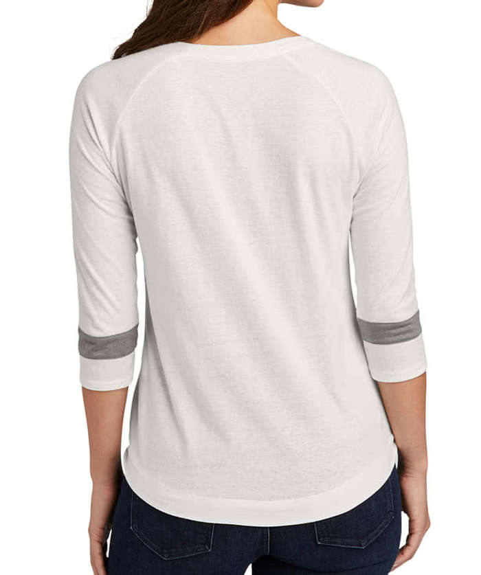 New Era Women's Tri-Blend Raglan T-shirt - Fan White Solid / Shadow Grey