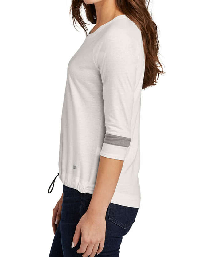 New Era Women's Tri-Blend Raglan T-shirt - Fan White Solid / Shadow Grey