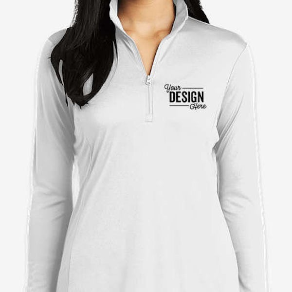 Sport‑Tek Women's Competitor Quarter Zip Performance Shirt - White