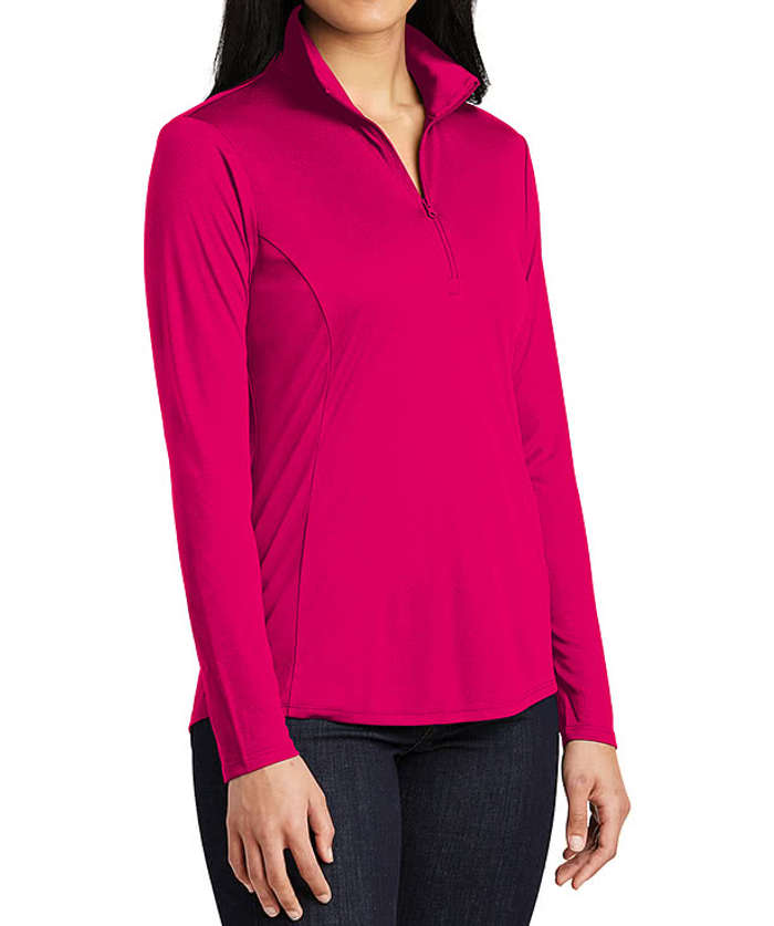 Sport‑Tek Women's Competitor Quarter Zip Performance Shirt - White