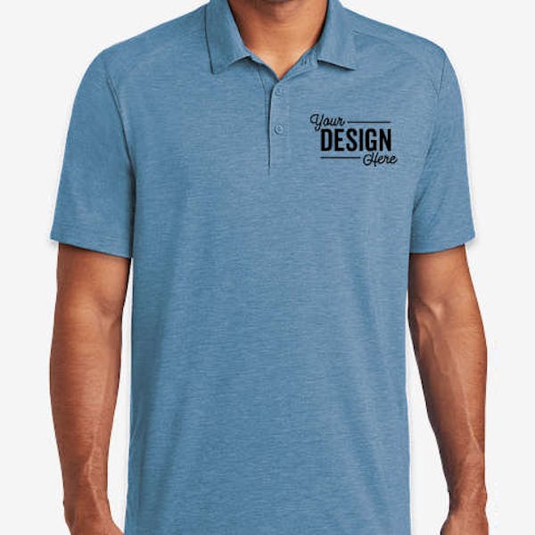 Sport-Tek Tri-Blend Performance Polo - Printed - Pond Blue Heather