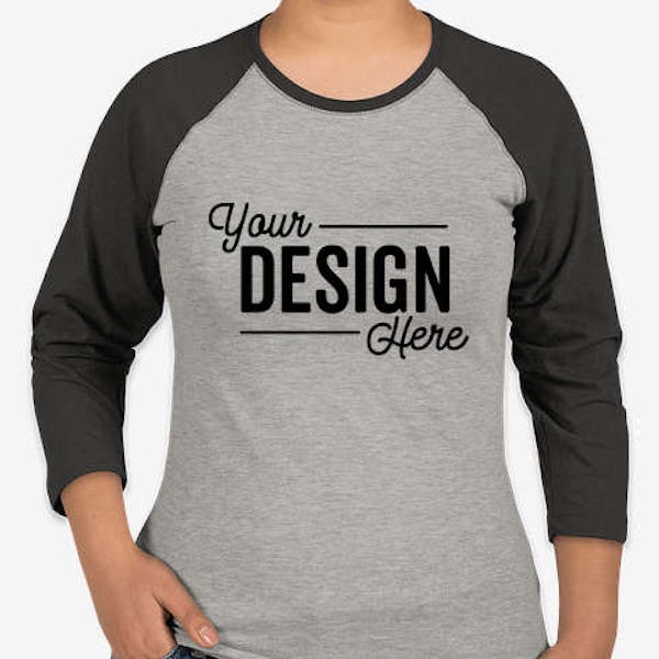 LAT Women's Raglan T-shirt - Vintage Heather / Vintage Smoke