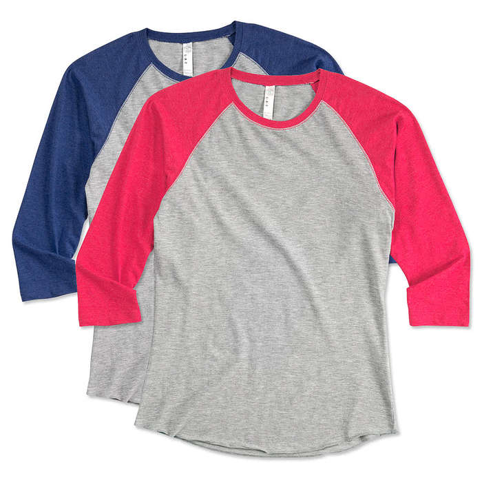 LAT Women's Raglan T-shirt - Vintage Heather / Vintage Smoke