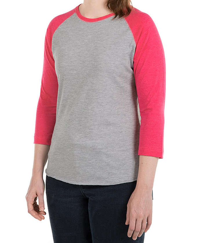 LAT Women's Raglan T-shirt - Vintage Heather / Vintage Smoke 3 LAT Women's Raglan T-shirt - Vintage Heather / Vintage Smoke