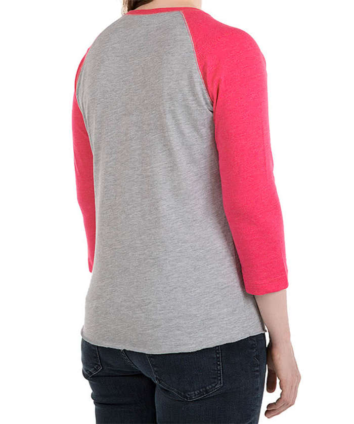 LAT Women's Raglan T-shirt - Vintage Heather / Vintage Smoke 4 LAT Women's Raglan T-shirt - Vintage Heather / Vintage Smoke