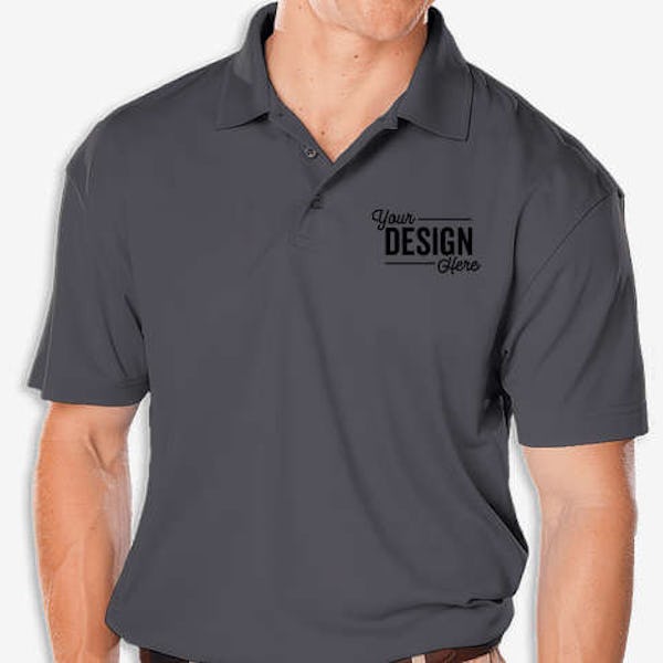 Blue Generation BLU-X-DRI Avenger Pique Performance Polo - Printed - Graphite