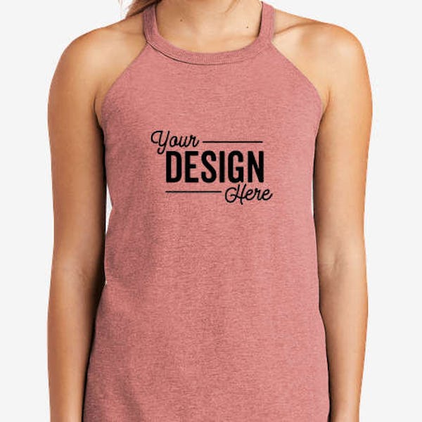 District Women's Tri-Blend Rocker Tank - Blush Frost