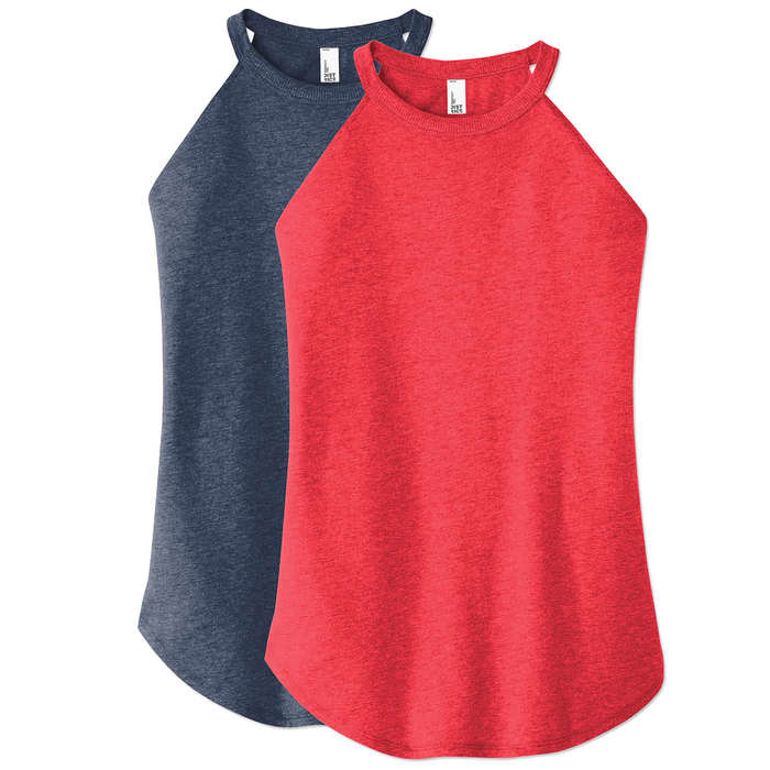 District Women's Tri-Blend Rocker Tank - Blush Frost