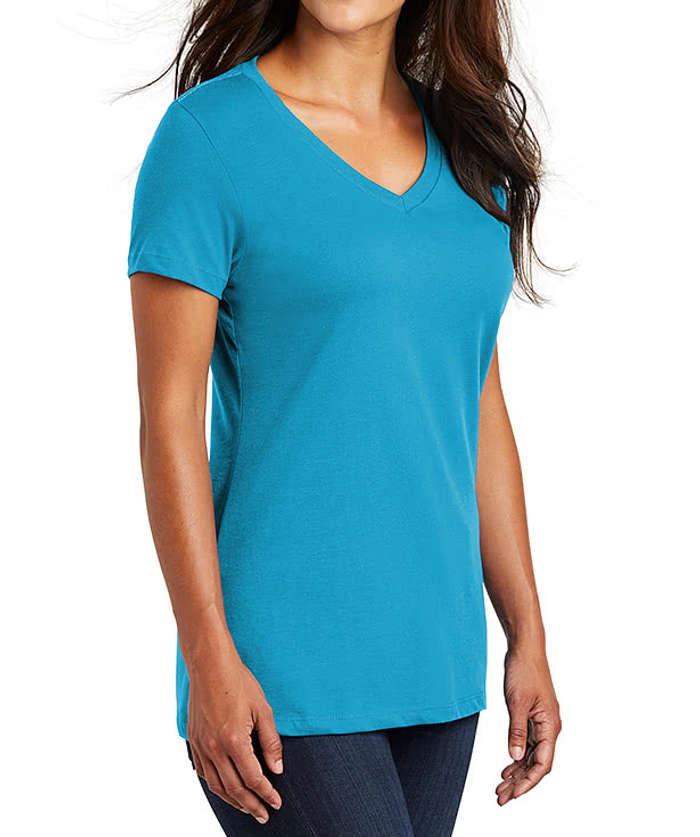 District Women's Perfect Weight V-Neck T-shirt - Heathered Navy 3 District Women's Perfect Weight V-Neck T-shirt - Heathered Navy