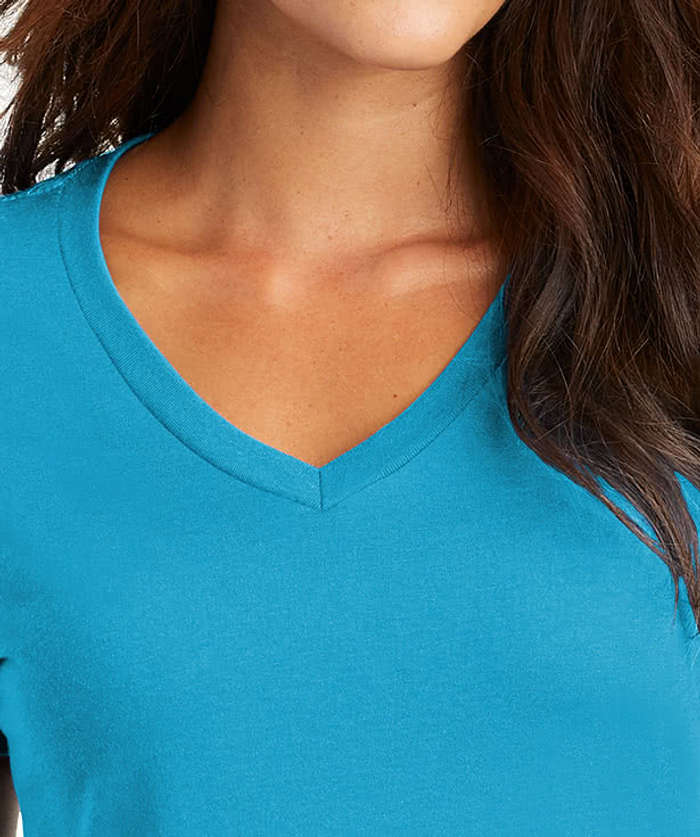 District Women's Perfect Weight V-Neck T-shirt - Heathered Navy 5 District Women's Perfect Weight V-Neck T-shirt - Heathered Navy