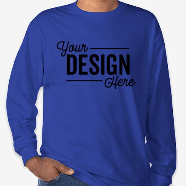 Hanes Authentic Long Sleeve T-shirt - Deep Royal