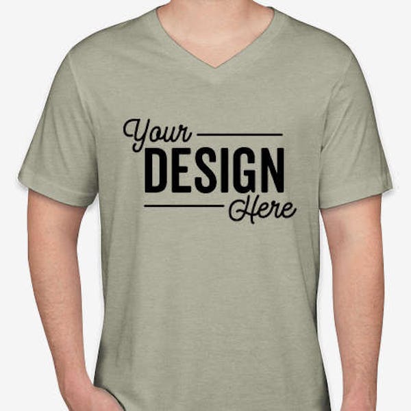 Bella + Canvas Jersey V-Neck T-shirt - Heather Stone