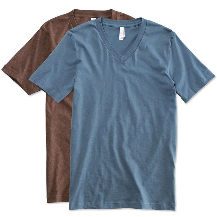 Bella + Canvas Jersey V-Neck T-shirt - Heather Stone