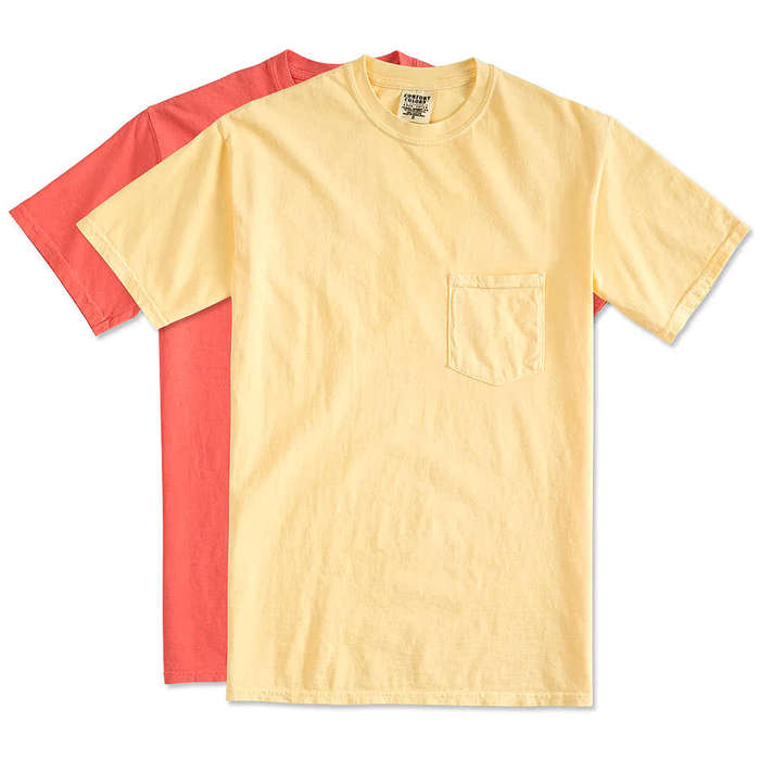 Comfort Colors 100% Cotton Pocket T-shirt - Embroidered - Denim