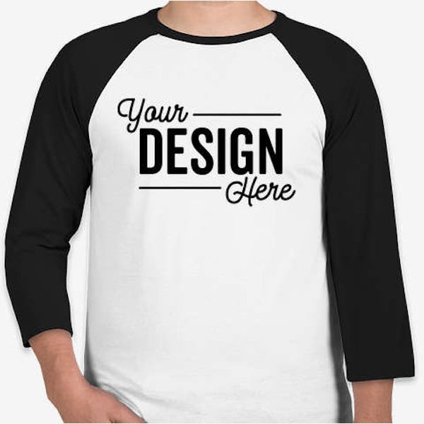 Bella + Canvas Lightweight Raglan T-shirt - White / Black