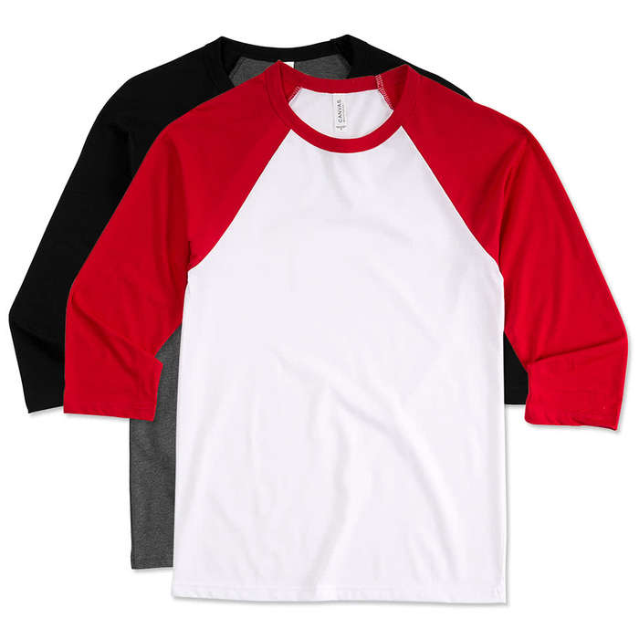 Bella + Canvas Lightweight Raglan T-shirt - White / Black