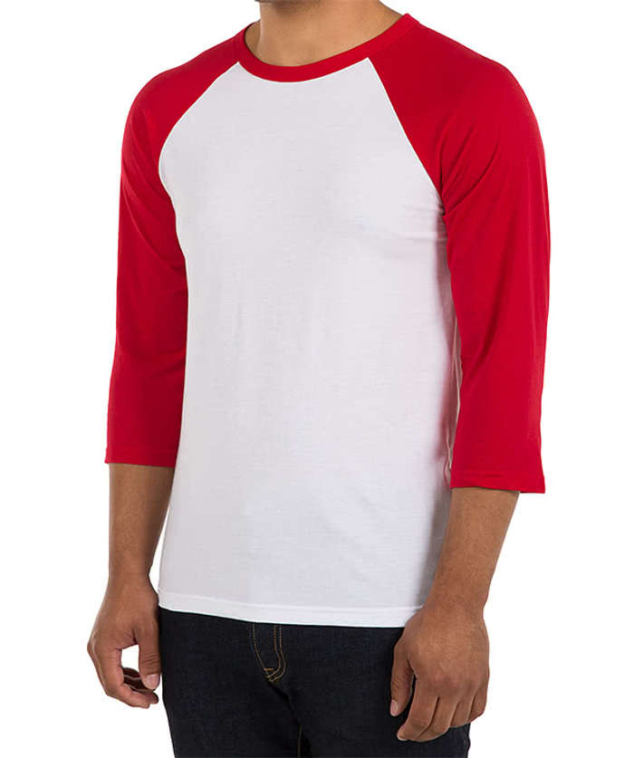 Bella + Canvas Lightweight Raglan T-shirt - White / Black