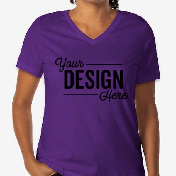 Bella + Canvas Women's Jersey V-Neck T-shirt - Team Purple