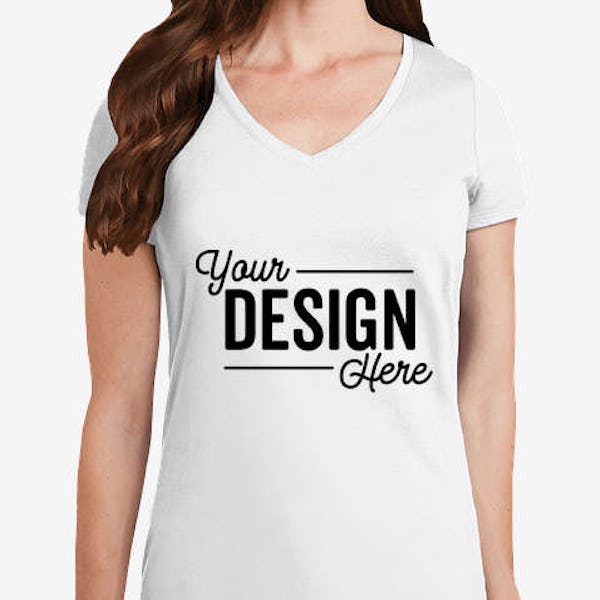 Port & Company Women's Fan Favorite V-Neck T-shirt - White