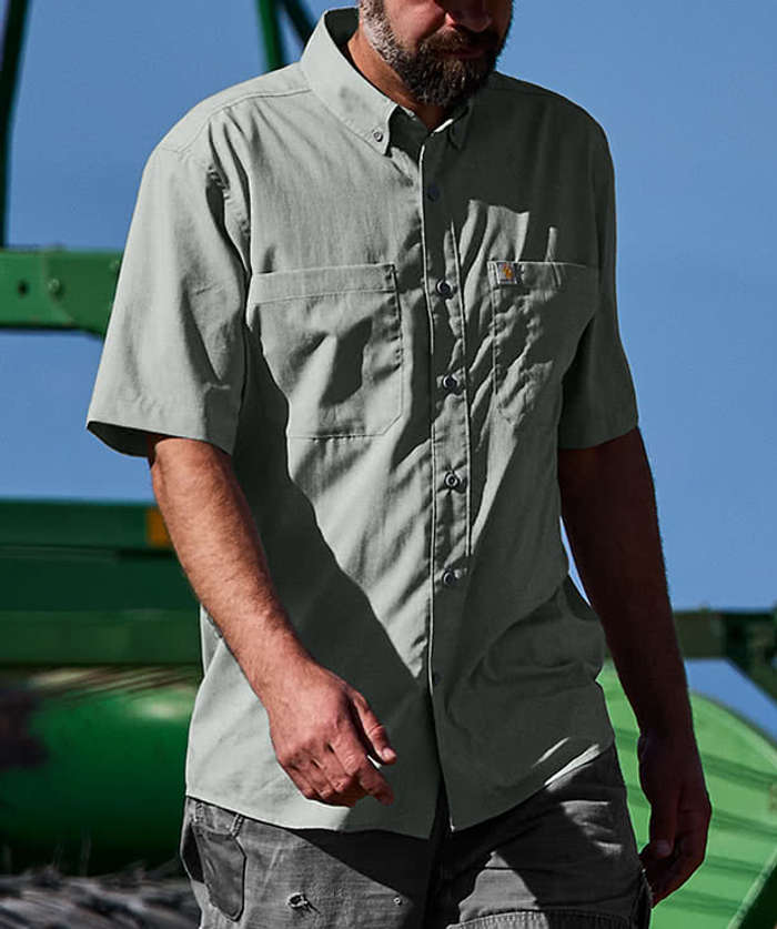 Carhartt Force Sun Defender Short Sleeve Work Shirt - Embroidered - Steel 4 Carhartt Force Sun Defender Short Sleeve Work Shirt - Embroidered - Steel