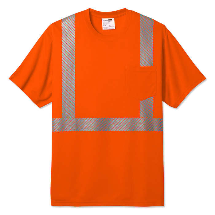 CornerStone Class 2 Segmented Tape Safety Pocket T-shirt - Safety Yellow