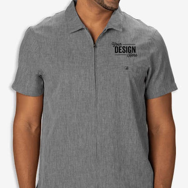 Edwards Melange Chambray Scotchgard Treated Service Shirt - Black Heather