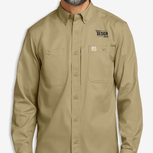Carhartt Rugged Professional Series Long Sleeve Work Shirt - Dark Khaki