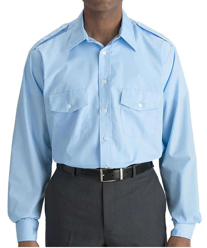 Edwards Navigator Poplin Long Sleeve Work Shirt - Blue 4 Edwards Navigator Poplin Long Sleeve Work Shirt - Blue