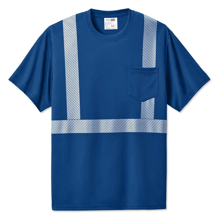 CornerStone Non-ANSI Enhanced Visibility Segmented Tape Safety Pocket T-shirt - Royal