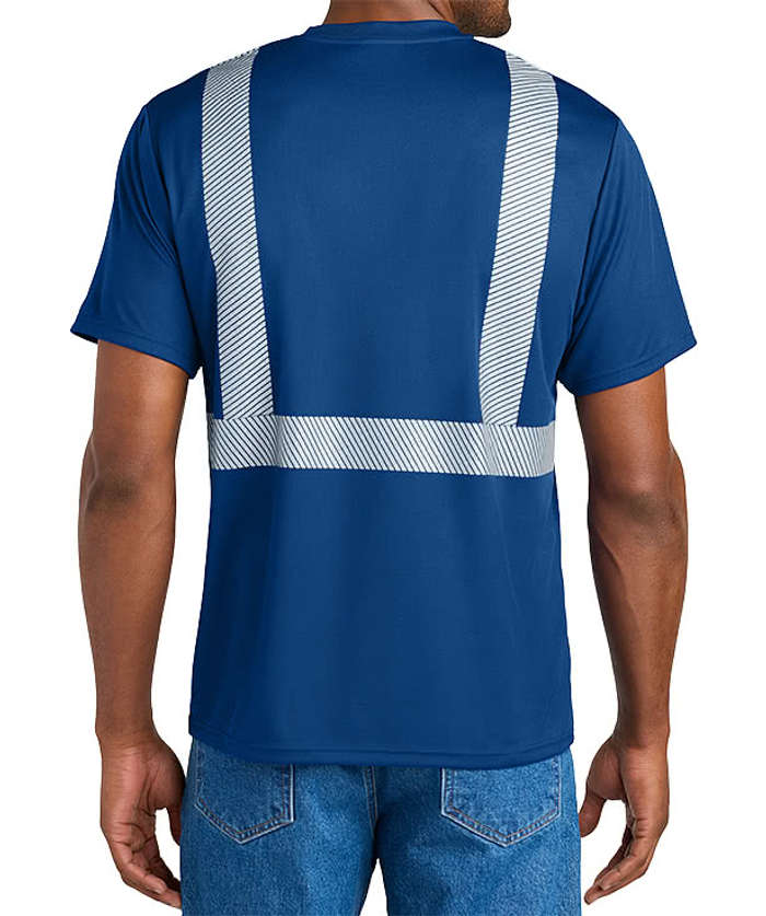 CornerStone Non-ANSI Enhanced Visibility Segmented Tape Safety Pocket T-shirt - Royal 4 CornerStone Non-ANSI Enhanced Visibility Segmented Tape Safety Pocket T-shirt - Royal