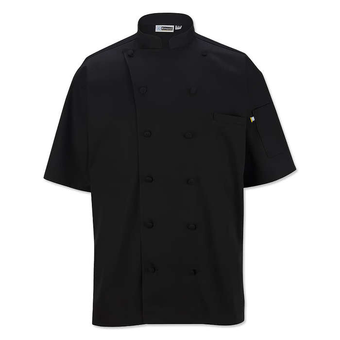 Edwards 12 Button Mesh Back Short Sleeve Chef Coat - White