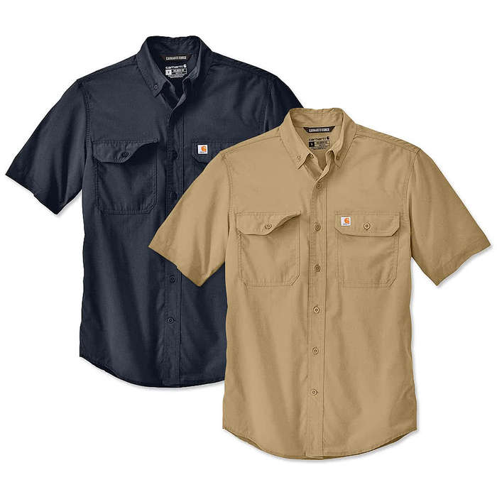 Carhartt Force Solid Short Sleeve Work Shirt - Printed - Steel