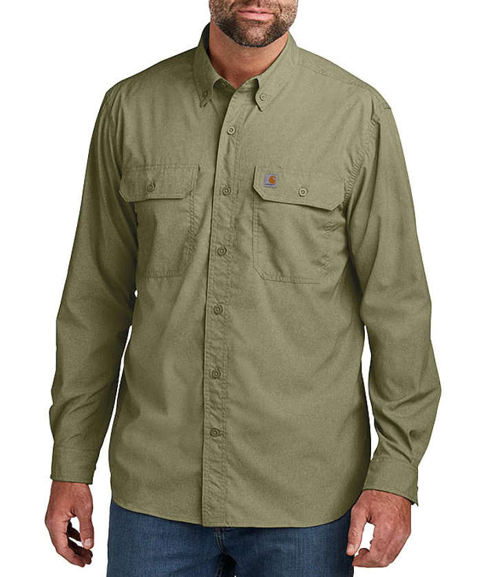Carhartt Force Solid Long Sleeve Work Shirt - Embroidered - Steel 4 Carhartt Force Solid Long Sleeve Work Shirt - Embroidered - Steel